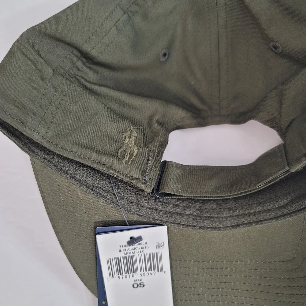 Polo Ralph Lauren‎ Performance Hat Mens One Size Armadillo Green Pony Logo NEW